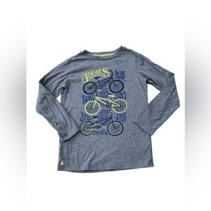 Joules Size 9-10 Grey Bike Graphic Long Sleeve Tee